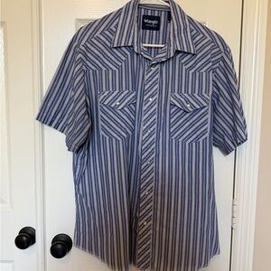Wrangler Blue and White Striped Shirt